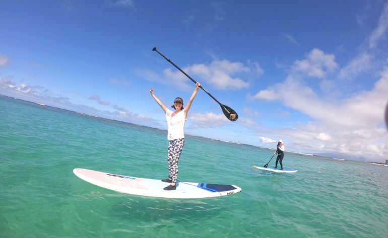 Oahu Semi-Private Stand Up Paddleboarding Lessons, Queen's Surf Beach - 2 Hours
