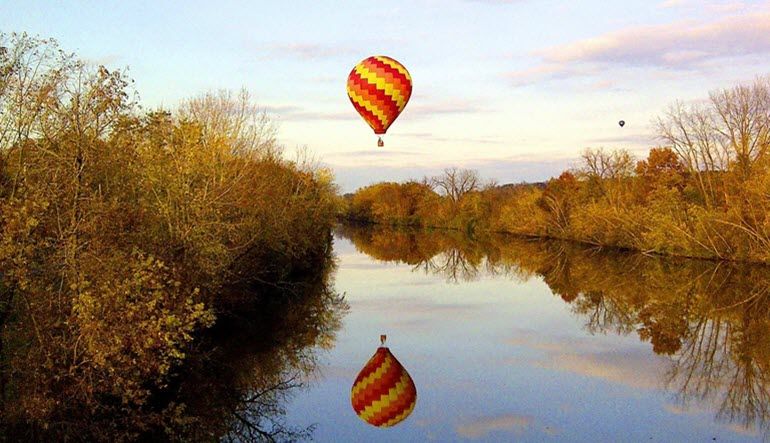 Hot Air Balloon Ride Upstate NY Reflection