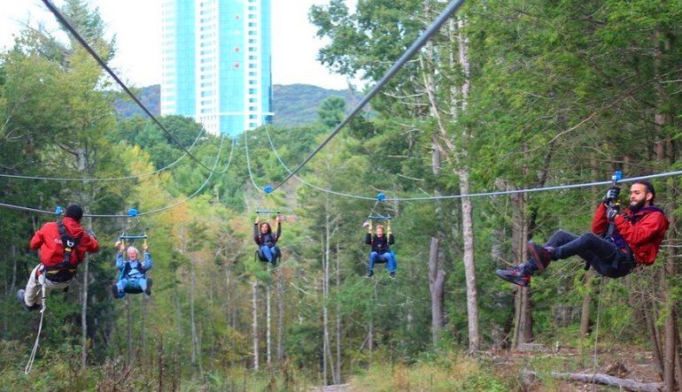 Foxwoods HighFlyer Zipline Zipping