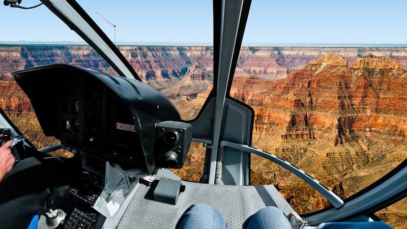 Grand Canyon Tour South Rim Helicopter Flight Cockpit