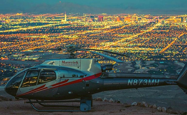 Helicopter Tour Sunset Red Rocks Landing and Vegas Strip - 1 Hour