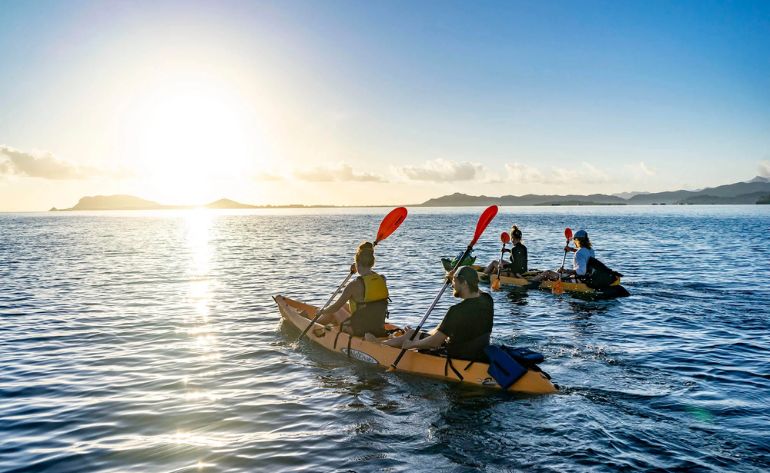 Oahu Hawaii Kayak and Reef Tour Kaneohe Bay group
