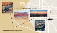 Las Vegas strip flight heli ride to Red Rocks canyon landing helicopter tour flight map