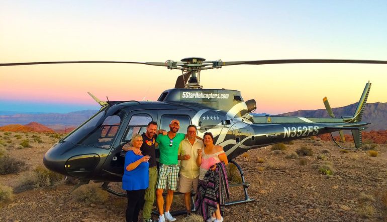 Sunset Grand Canyon and Valley of Fire Helicopter Tour with Champagne Landing, Las Vegas - 4 Hours