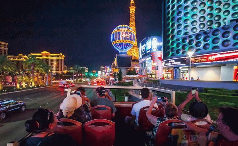 Open-Top Bus Night Tour and Fly LINQ Zipline Experience, Las Vegas - 3 Hours