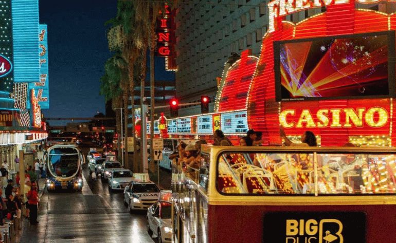 Open-Top Bus Night Tour and Fly LINQ Zipline Experience, Las Vegas - 3 Hours