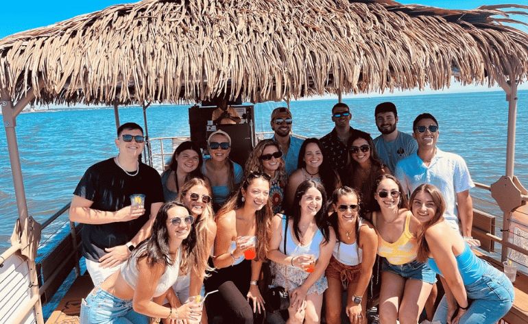 tiki boat rental party barge group boat rental tour.png