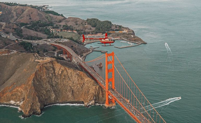 Sunset Champagne Helicopter Ride San Francisco tour